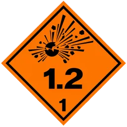 Division 1.2 explosives placard