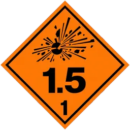 Division 1.5 explosives placard