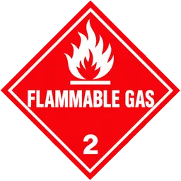 Division 2.1 flammable gas placard