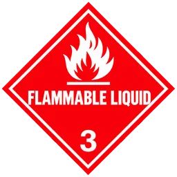 Class 3 flammable liquid placard