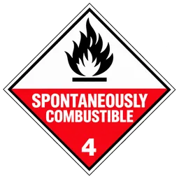 Division 4.2 spontaneously combustible placard