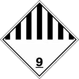 Class 9 miscellaneous hazardous material placard